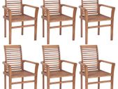 Stacking Dining Chairs 6 pcs Solid Teak Wood