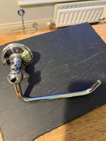 Chrome toilet roll holder