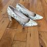 DKNY snake skin effect cream shoe w gold touch on heel Image 2