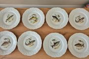 Vintage Bernadotte Thun Fish Plate Set 8 Plates