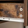 Entryway Console Table Desk with Drawers, Toughened Glass Shelf, 3D Wood Grain (FREE SHIPPING) Image 9