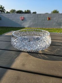 Heavy Medium Sized Crystal Fruit Bowl