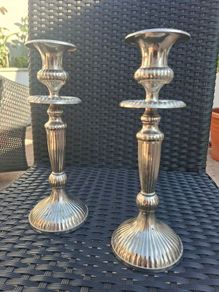 Lovely pair of Vintage silver-plated candle holders