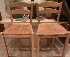2 x Very Sturdy Wooden Kitchen Breakfast Bar - Island High Stools - Can Deliver