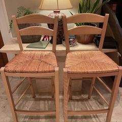 2 x Very Sturdy Wooden Kitchen Breakfast Bar - Island High Stools - Can Deliver
