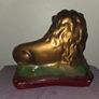 Victorian pair of painted plaster Lions Image 7