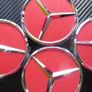 4x Red shining 75mm Mercedes Benz Alloy Wheel Center Caps cap Hub Cover Image 3