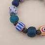 Vintage Venetian Style Chevron & Mix Glass Beads Bracelet Image 7
