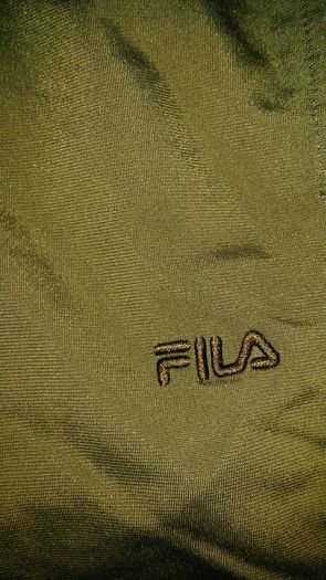 Men khaki FILA tracksuit bottoms, like New, size S