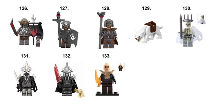 Lord of the Rings LOTR Minifigures (M-Z)