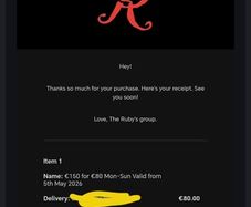 Ruby's Swords/ Point Voucher