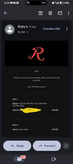 Ruby's Swords/ Point Voucher