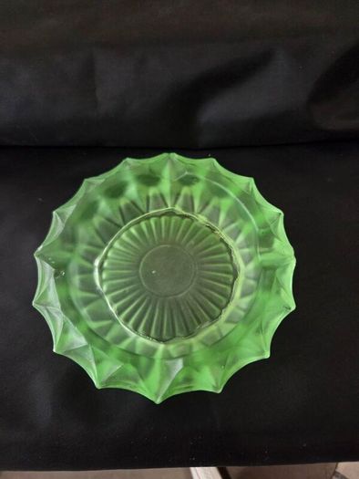 Vintage Green Glass Ashtray