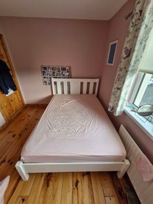 4ft 6" white bed frame