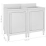 Kitchen Sink Commercial Kitchen Sink Cabinets 2 pcs Stainless Steel Image 5
