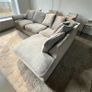Grey corduroy corner sofa Image 3