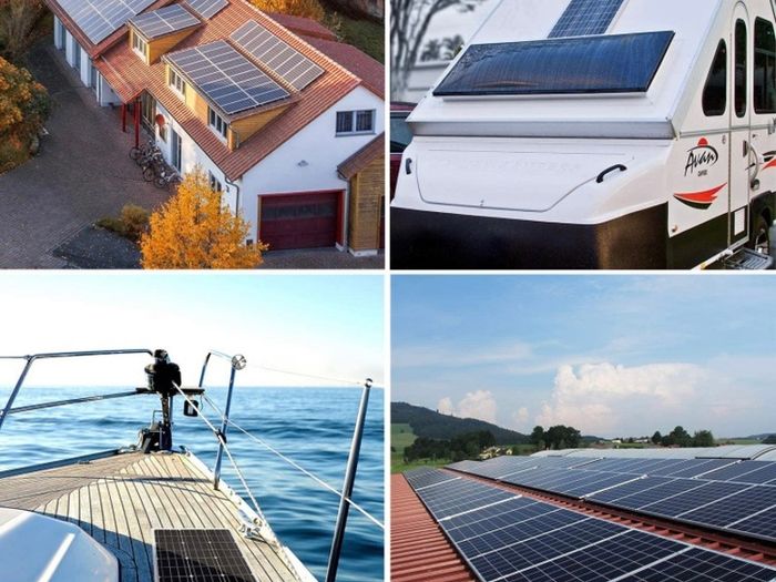 Solar Panel Kit 100 Watt 12 Volt Monocrystalline Off Grid System for Homes RV Boat + 20A 12V/24V LCD PWM Solar Charge Controller + 16ft Solar Cables with Connector + Z-Brackets for Mounting