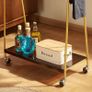 Bar Storage Trolley Cart,Acrylic Metal Rolling Utility Mobile Shelving Organizer Cart with Handle Lockable Wheels for Living Room Kitchen Office Bedroom,Brown (MFDV-N) Image 3
