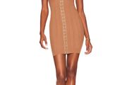 LPA Revolve Brown Tube Strapless Dress