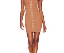 LPA Revolve Brown Tube Strapless Dress