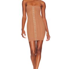 LPA Revolve Brown Tube Strapless Dress