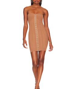 LPA Revolve Brown Tube Strapless Dress