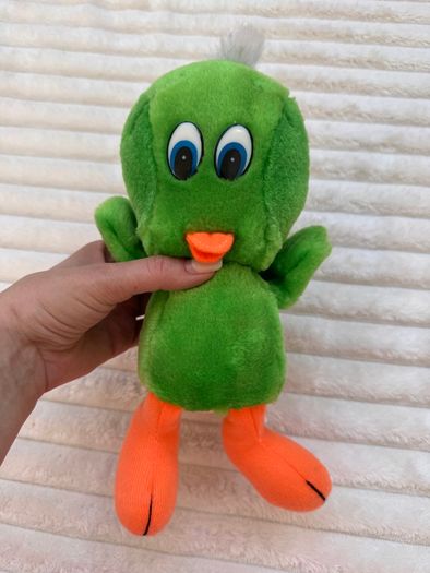 Vintage Playmakers Green Tweety Bird Plush approx. 22 cm. (without legs) Used Please see photos
