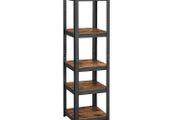 Heavy-duty shelf narrow with 5 shelves up to 400 kg loadable  adjustable shelves, industrial design, vintage brown-black
