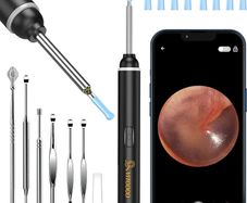 VITCOCO Ear Wax Removal Kit Ear Camera 1920P HD Ear Wax Removal Tool Ear Cleaner Otoscope with 6 LED Lights, 3mm Visual Ear Scope for iPhone iPad Android
