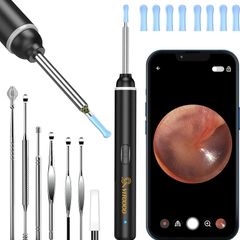 VITCOCO Ear Wax Removal Kit Ear Camera 1920P HD Ear Wax Removal Tool Ear Cleaner Otoscope with 6 LED Lights, 3mm Visual Ear Scope for iPhone iPad Android