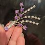 Newbridge Silverware VB800 Vintage Brooch in Purple and white Stones Image 2