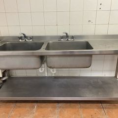 Stainless Steel Sink x 2 and Shelves