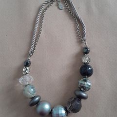 Accesorise Grey Beaded Necklace