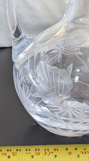 Failte Irish Lead Crystal Jug Peter O Farrell Signed 1983 Hand Cut Ireland 19cm