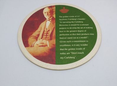 Carlsberg - J.C. Jacobsen " Founder " - Beer Mat/Coaster