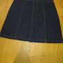 Dark blue denim button-front mini skirt Image 2