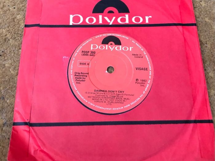 Visage - Damned Don't Cry (1982) Irish 7"