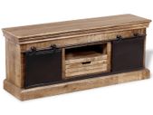 TV Cabinet with 2 Sliding Doors Solid Mango Wood 110x30x45 cm