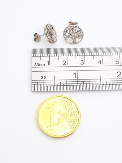 Vintage 925 Sterling Silver Tree Of Life Earrings