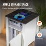 Farmhouse End Table, Set of 2, Square Night Stand with USB Ports and Outlets, 3 Tiers End Table Side Table with Storage Cabinet and LED Lights, Ideal for Living Room, Bedroom, Office, White Image 4