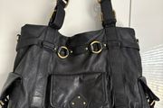 Ladies  Black Handbag pure Leather Dune