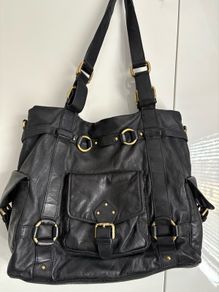 Ladies  Black Handbag pure Leather Dune