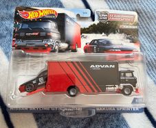 hot wheels nissan skyline R32 GTR advan team racing set