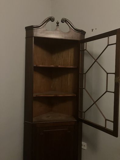 Mahogany corner display cabinet