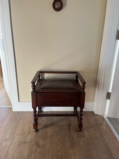 Antique Victorian Oak Piano Stool