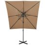 Cantilever Umbrella with Double Top 250x250 cm Taupe Image 3