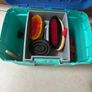 Equestrian tack box with 9 horse brushes Image 2