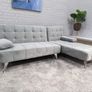 Grey Velvet Nordic Comfort Chaise Sofa, 198cm Image 3
