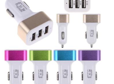 USB Fast Charger Car Plug 3 USB Port