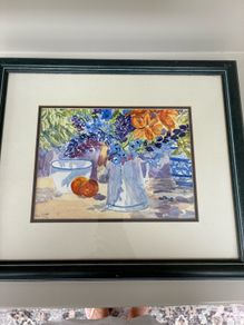 Framed watercolour painting